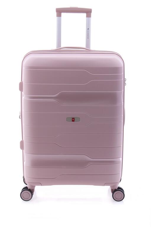 Maleta GLADIATOR · Trolley mediano · Modelo Boxing M 60cm · Polipropileno - ROSA METALIZADO