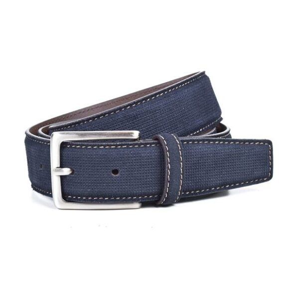Cinturón MIGUEL BELLIDO · Piel Serraje Legitima Hombre · Ancho 32mm - AZUL MARINO, 110