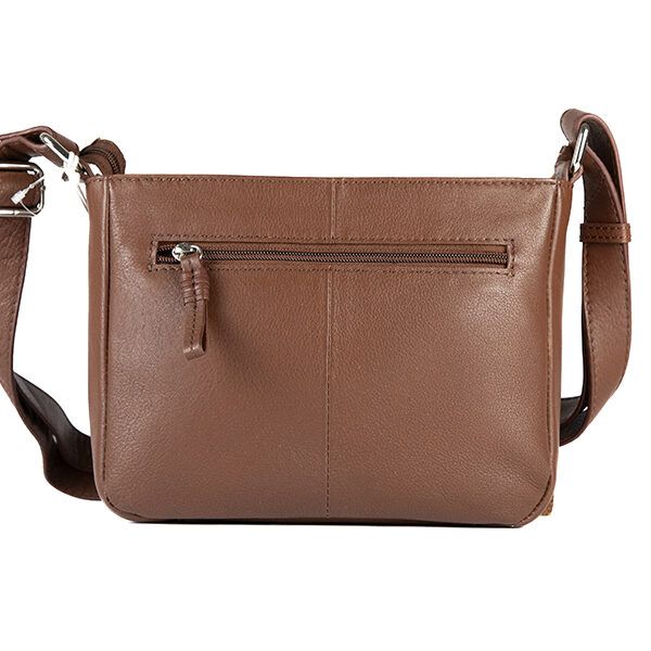 Bolso ANTONI · Bandolera mediana · Piel Bovino · Color Negro, Cuero y Marrón
