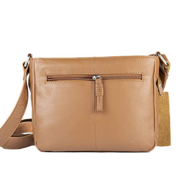 Bolso ANTONI · Bandolera mediana · Piel Bovino · Color Negro, Cuero y Marrón