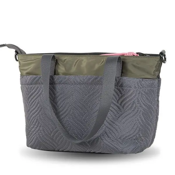 Bolso Devota & Lomba · Bandolera mediana · Con dos asas de mano · Material Nylon · Color Negro/Gris