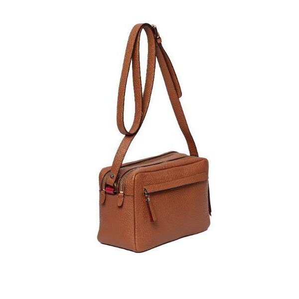 Bolso ROBERT PIETRI · BRONCO · Banderola en Piel Natural con Asa Ajustable · Color Cuero