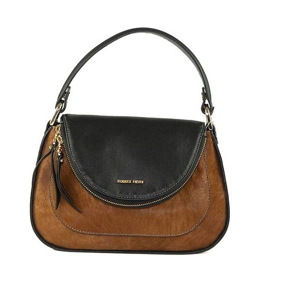Bolso ROBERT PIETRI · MEGAN · Bandolera en Piel Natural y Pelo · Color Cuero