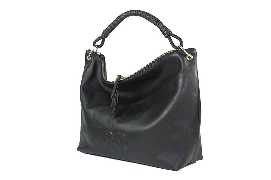 Bolso ROBERT PIETRI · MENTA · Bandolera Grande con Asa Ajustable · Color Negro