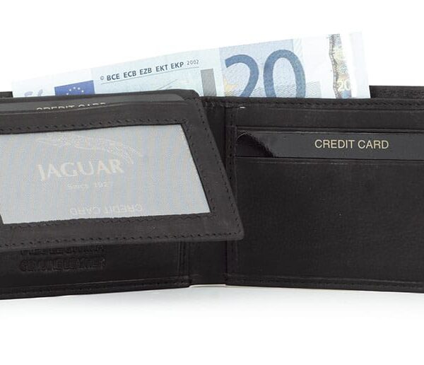 Cartera JAGUAR · Billetero Tarjetero sin monedero · En Piel Vacuno · Sistema RFID · 8 Tarjetas