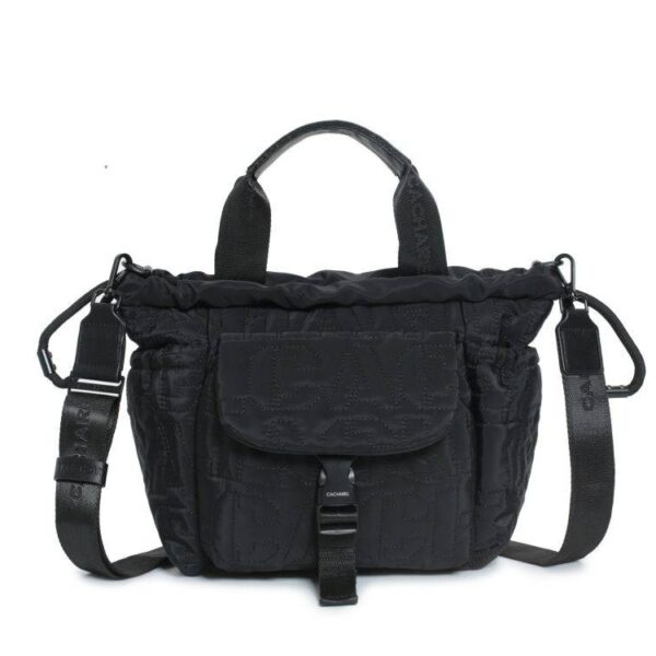 Bolso CACHAREL · Bandolera Mediana Nylon · Color Negro