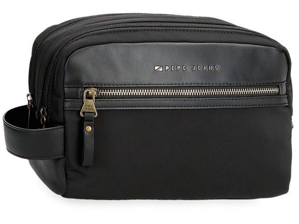 Neceser Pepe Jeans · Tamaño Grande · Doble compartimento · Color Negro