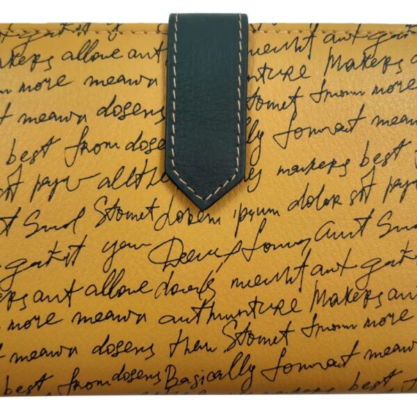 Cartera DEVOTA & LOMBA · POETRY · Billetero Monedero Mediano en Piel · Color Mostaza
