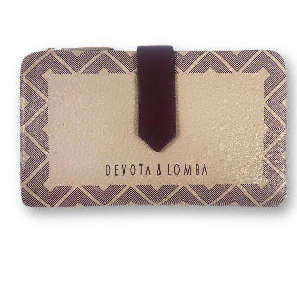 Cartera DEVOTA & LOMBA · EBONI · Billetero Monedero Mediano en Piel · Color Taupe