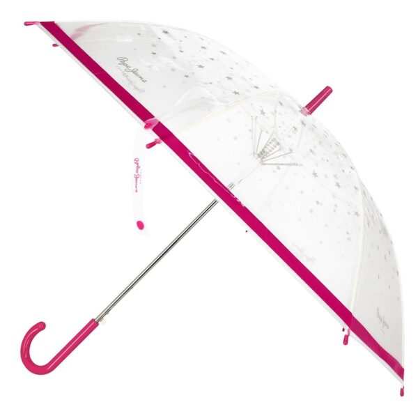 Pepe Jeans Paraguas PEPE JEANS · 79cm Largo Transparente · Color Fucsia