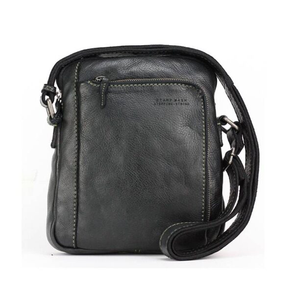 Bolso STAMP · Bandolera Mediana · Piel Lavada · Color Cuero y Marrón · Coleccion Tichi