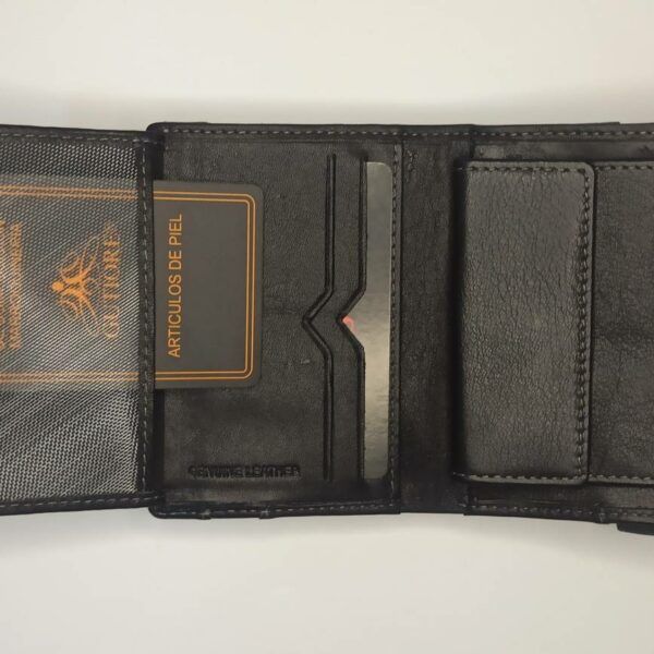 Cartera GUTIORE · Billetero con Monedero · En Piel · RFID · Formato vertical · Con elástico