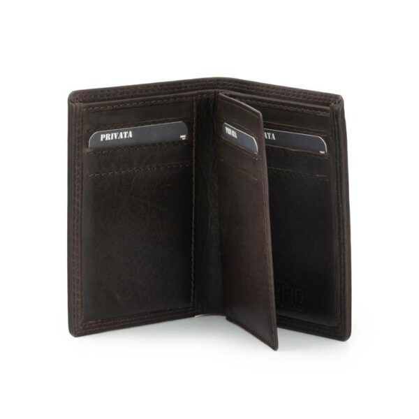 Cartera PRIVATA · Billetero sin Monedero · En Piel vacuno · Sistema RFID · Formato vertical