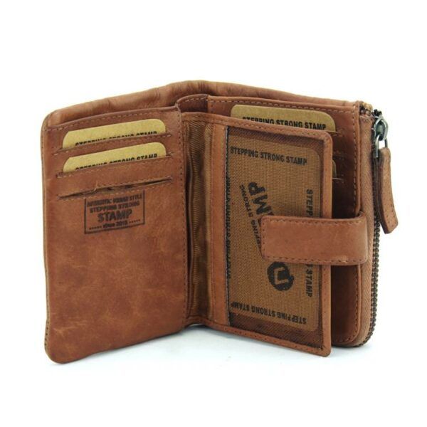 Billetero STAMP · Para mujer · En PIEL Lavada · Pequeño con monedero · RFDI · Coleccion Arco