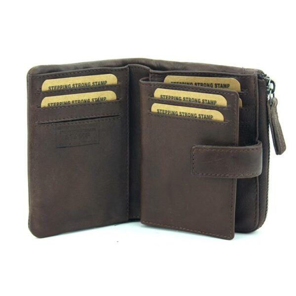 Billetero STAMP · Para mujer · En PIEL Lavada · Pequeño con monedero · RFDI · Coleccion Arco