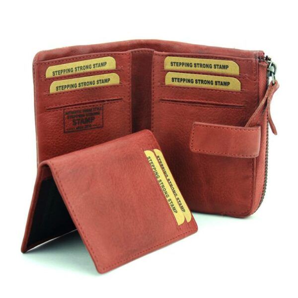 Billetero STAMP · Para mujer · En PIEL Lavada · Pequeño con monedero · RFDI · Coleccion Arco