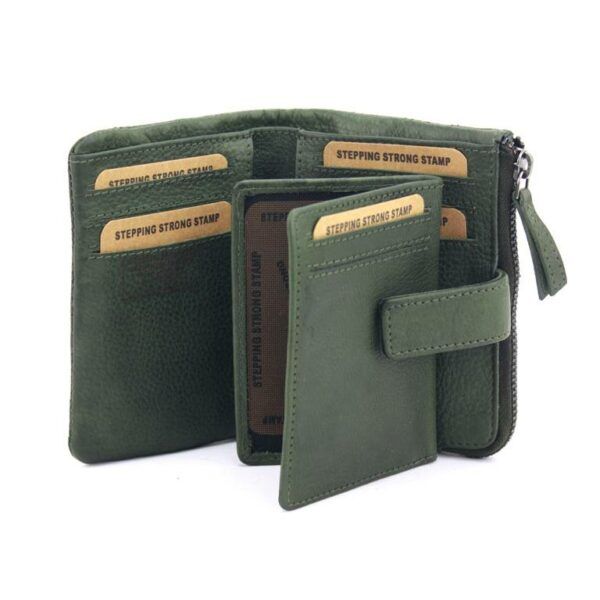 Billetero STAMP · Para mujer · En PIEL Lavada · Pequeño con monedero · RFDI · Coleccion Arco