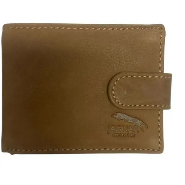 Cartera JAGUAR · Billetero Tarjetero con monedero exterior · En Piel Ovino · Sistema RFID · 12 Tarjetas