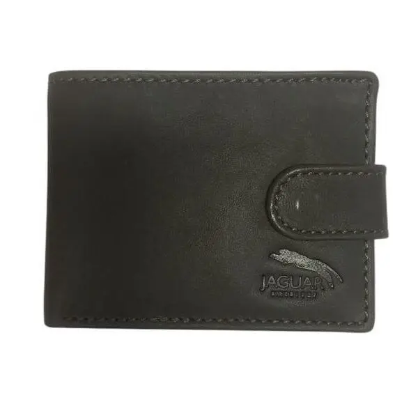 Cartera JAGUAR · Billetero Tarjetero con monedero exterior · En Piel Ovino · Sistema RFID · 12 Tarjetas