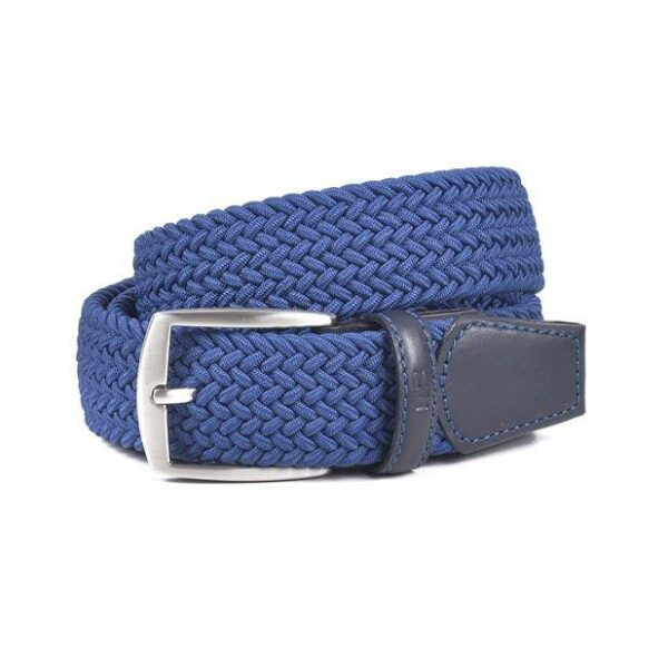 Cinturón Miguel Bellido· Trenzado Elástico · Textil · Ancho de 35mm - AZUL, TALLA L