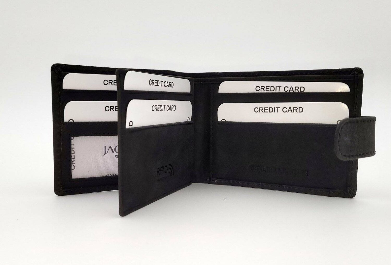 Cartera JAGUAR · Billetero Tarjetero con monedero exterior · En Piel Ovino · Sistema RFID · 12 Tarjetas - Imagen 2