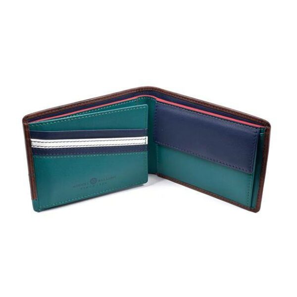 Cartera billetero de hombre de la marca Miguel Bellido en piel con monedero color cuero envejecido.