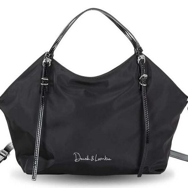 Bolso Devota & Lomba · Bandolera mediana · Con dos asas de mano · Material Nylon · Color Negro