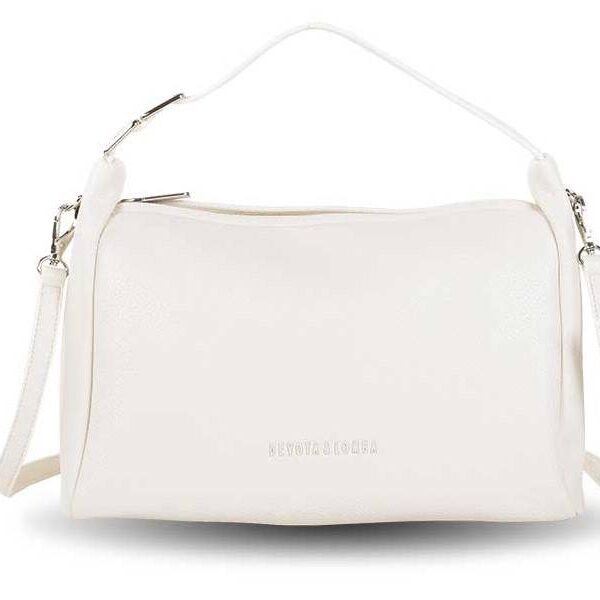 Bolso Devota & Lomba · Bandolera mediana · Con asa de mano · Material PU · Color Blanco roto