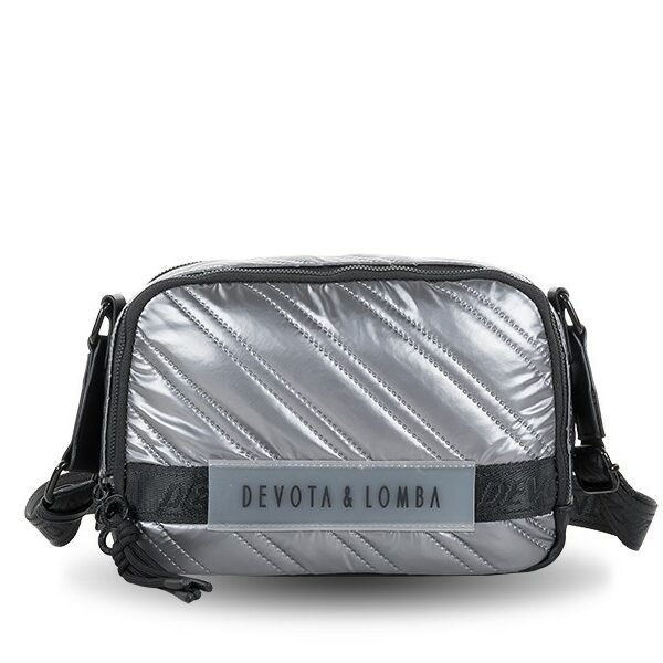 Bolso Devota & Lomba · Bandolera mediana · Doble compartimento · Color Negro y Plomo