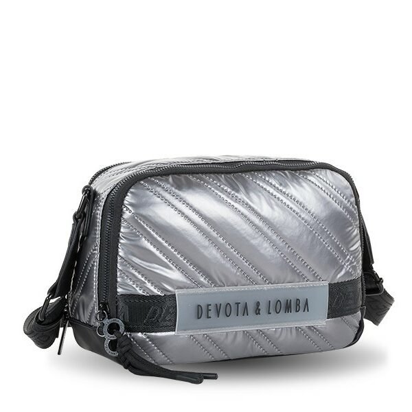 Bolso Devota & Lomba · Bandolera mediana · Doble compartimento · Color Negro y Plomo