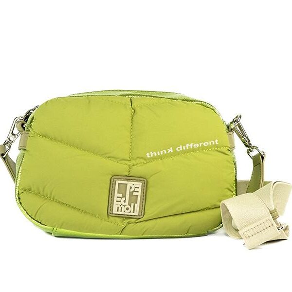 ➤ Bolso Pepe Moll · Bandolera pequeña · Color Salvia(verde metalizado) · Coleccion Crepe - Bolso bandolera pequeña  de la marca Pepe Moll de la coleccion Crepe.
