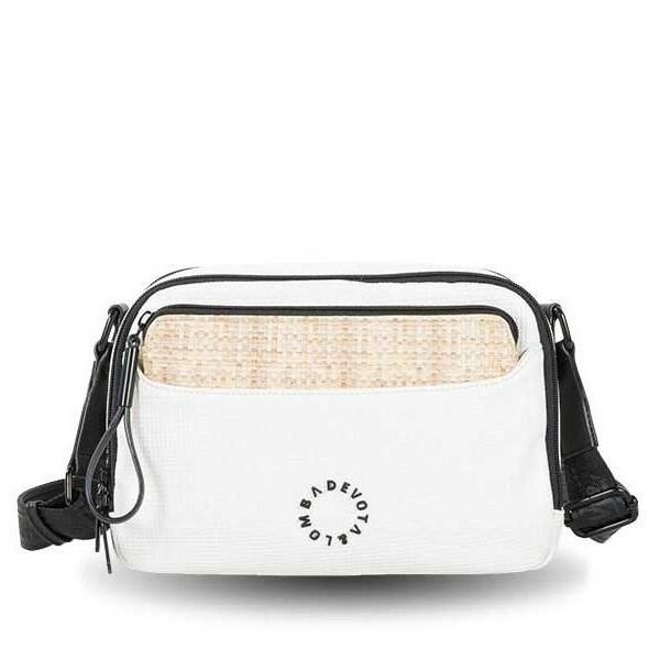 Bolso Devota & Lomba · Bandolera mediana · Doble compartimento · Color Beige y Blanco roto