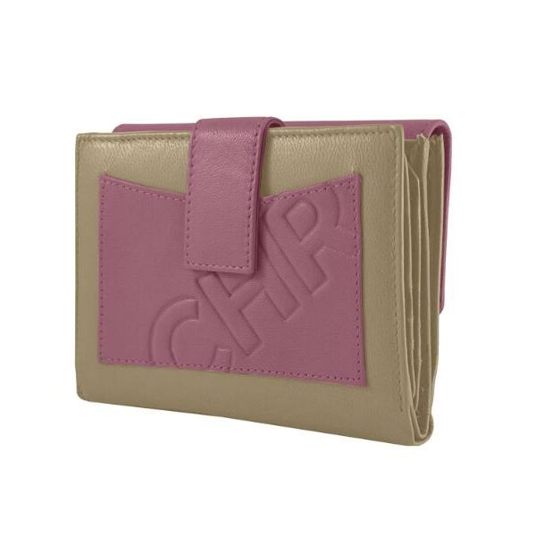 ➤ Billetero CACHAREL · Billetero mediano con monedero · En Piel · Combinado colores