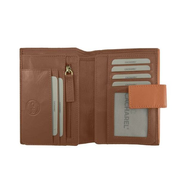 ➤ Billetero CACHAREL · Billetero mediano con monedero · En Piel · Combinado colores