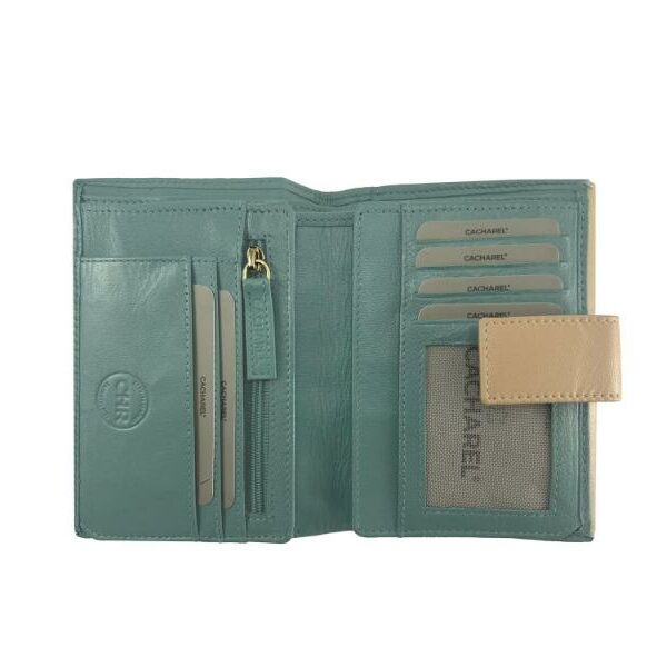➤ Billetero CACHAREL · Billetero mediano con monedero · En Piel · Combinado colores