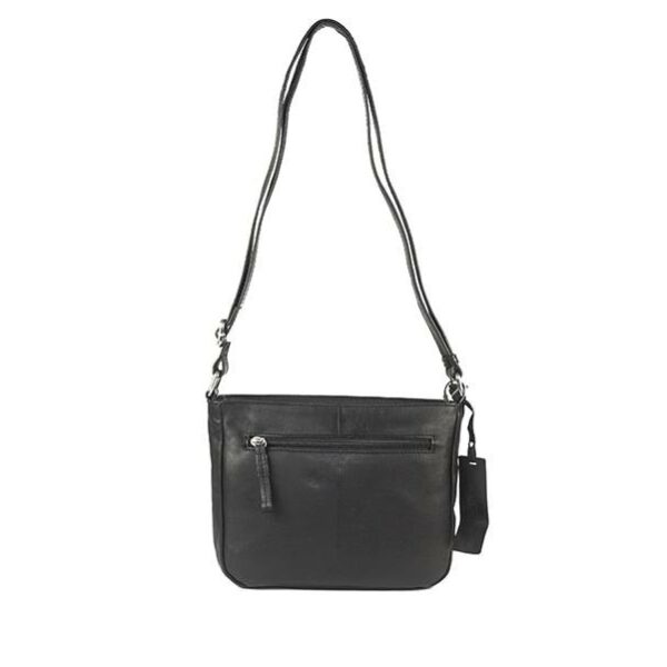 Bolso ANTONI · Bandolera mediana · Piel Bovino · Color Negro, Cuero y Marrón