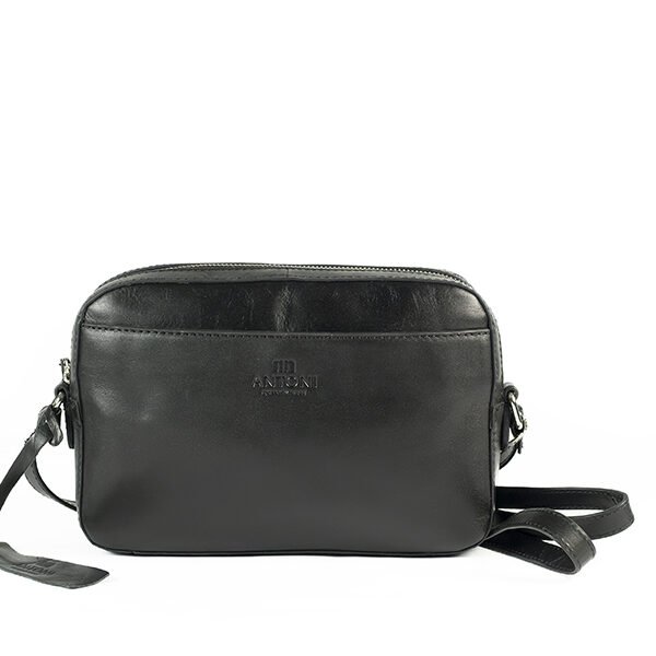 Bolso ANTONI · Bandolera mediana · Piel Bovino · Color Negro y Marrón