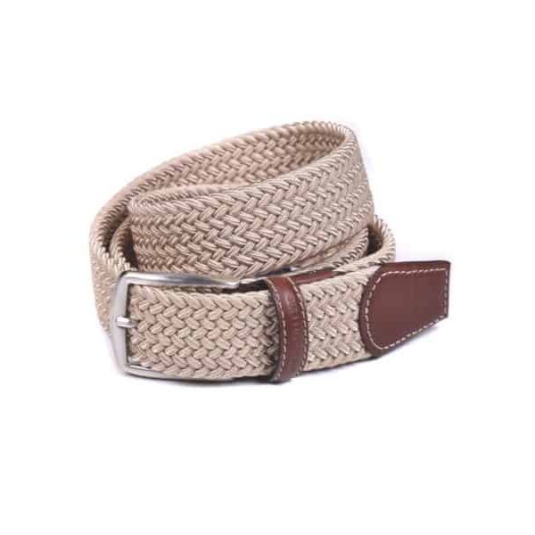 Cinturón Miguel Bellido· Trenzado Elástico · Textil · Ancho de 35mm - BEIGE, TALLA L