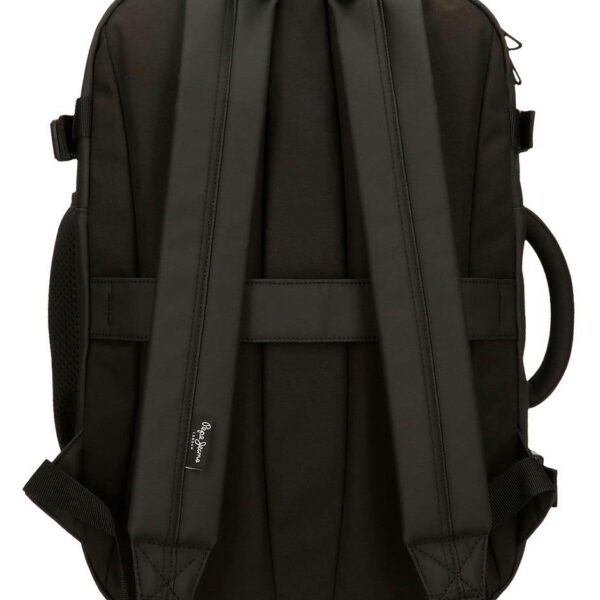 Mochila PEPE JEANS · Mochila de viaje · Porta Ordenador · Dos compartimentos · Coleccion Bromley · Color Negro