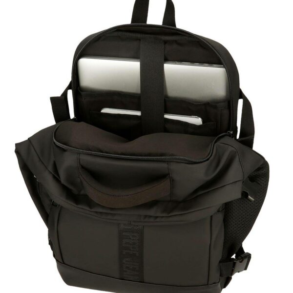 Mochila PEPE JEANS · Mochila de viaje · Porta Ordenador · Dos compartimentos · Coleccion Bromley · Color Negro