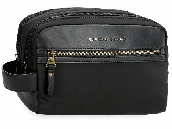 Neceser Pepe Jeans · Tamaño Grande · Doble compartimento · Color Negro