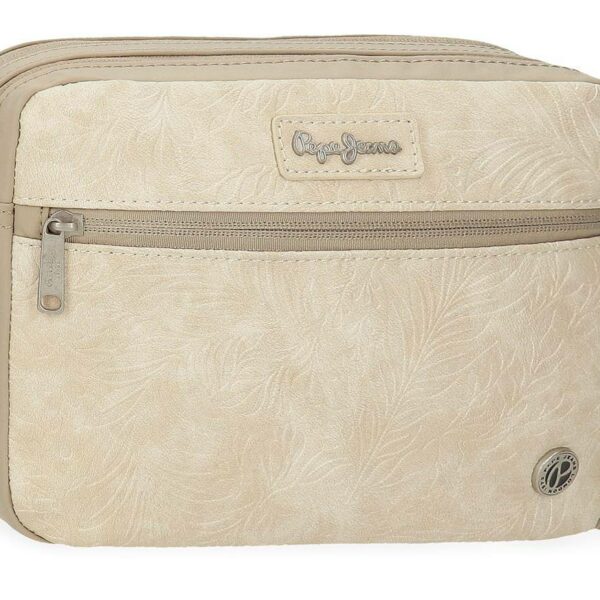 Bolso Pepe Jeans · Bandolera mediana · Doble compartimento · Coleccion Jana · Color Beige
