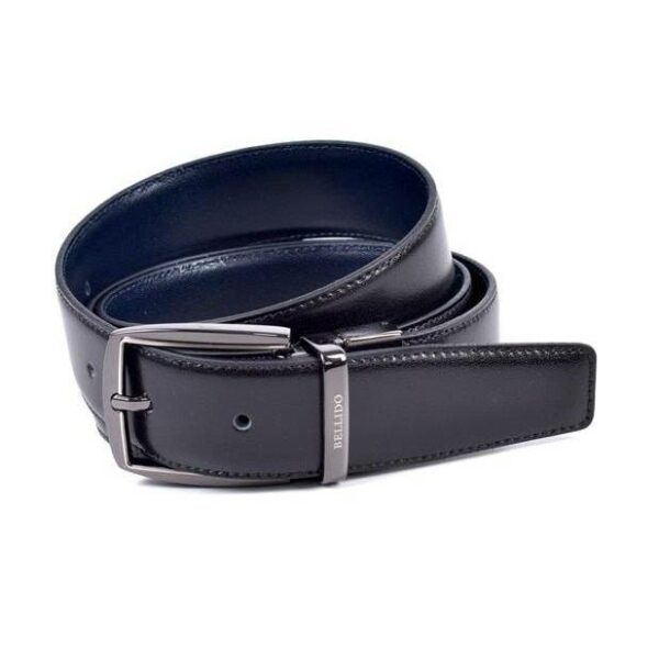 Cinturón Miguel Bellido · Piel Legitima · Hombre · Reversible · Ancho 32mm - NEGRO-AZUL, 120