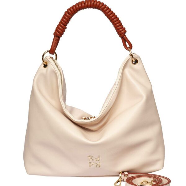 ➤ Bolso ROBERT PIETRI · Hombro y Bandolera grande · Coleccion Sandalo · Color Beige - Bolso de mano con un asa y asa bandolera de la marca Robert Pietri
