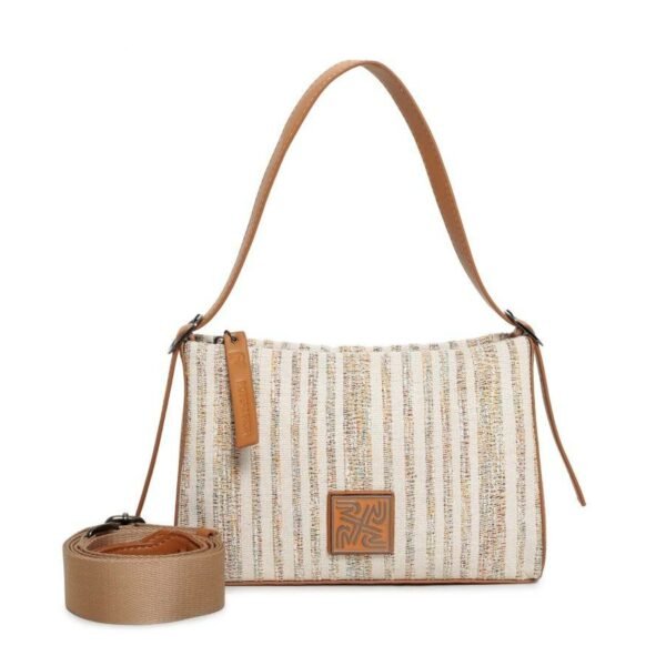 Bolso ROBERT PIETRI · Bandolera pequeña · Con dos asas · Coleccion Bachata · Color Natural