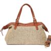 ➤ Bolso ROBERT PIETRI · Bandolera y asas de mano · Coleccion Capri · Color Cuero y Beige - Bolso bandolera grande con asas de mano de la marca Robert Pietri