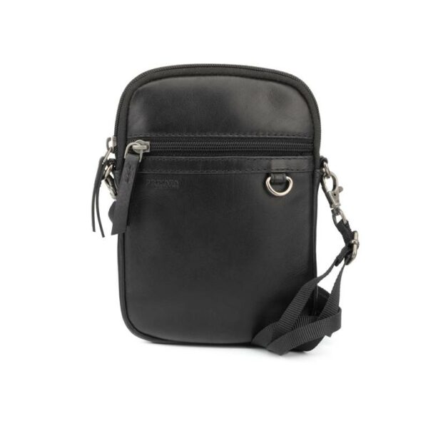 Bolso PRIVATA · Mini bandolera · Porta Móvil · Piel vacuno · Coleccion King · Color Negro