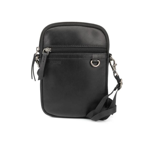 Bolso PRIVATA · Mini bandolera · Porta Móvil · Piel vacuno · Coleccion King · Color Negro