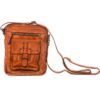 Bolso STAMP · Bandolera Mediana · Piel Lavada · Color Cuero y Negro · Coleccion Atlas