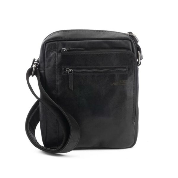 Bolso STAMP · Bandolera Grande · Piel Lavada · Color Negro · Coleccion Nihal
